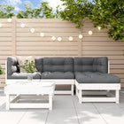 -Delige Loungeset Massief Grenenhout Wit