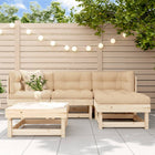 Loungeset massief grenenhout 5-delig
