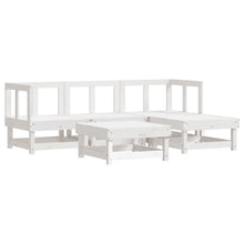 -Delige Loungeset Massief Grenenhout Wit