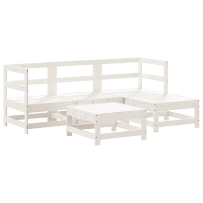 -Delige Loungeset Massief Grenenhout Wit
