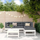 5-piece Lounge Set Solid Pinewood White