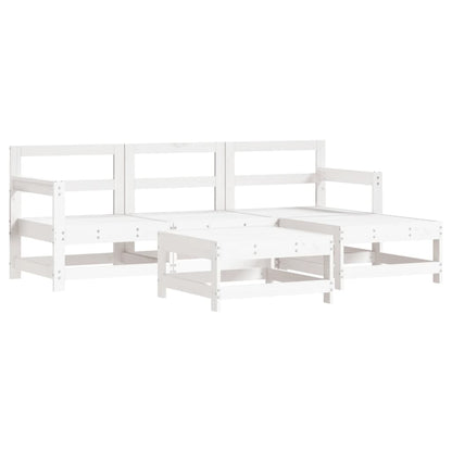 -Delige Loungeset Massief Grenenhout Wit