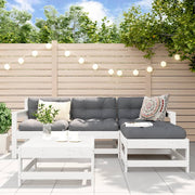 Loungeset 5-delig massief grenenhout wit