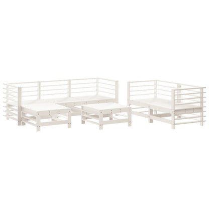 -Delige Loungeset Massief Grenenhout Wit
