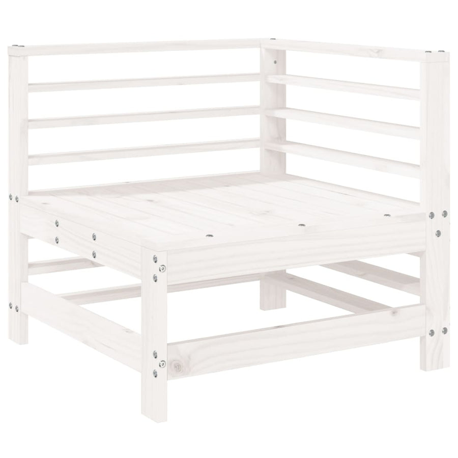 -Delige Loungeset Massief Grenenhout Wit