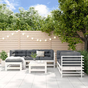 Loungeset 7-delig massief grenenhout wit