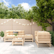 Loungeset massief grenenhout 6-delig