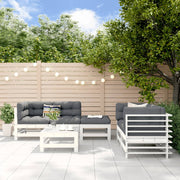6-Piece Lounge Set Solid Pine Wood White
