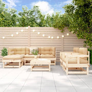 Loungeset 7-delig massief grenenhout