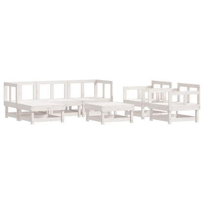 -Delige Loungeset Massief Grenenhout Wit