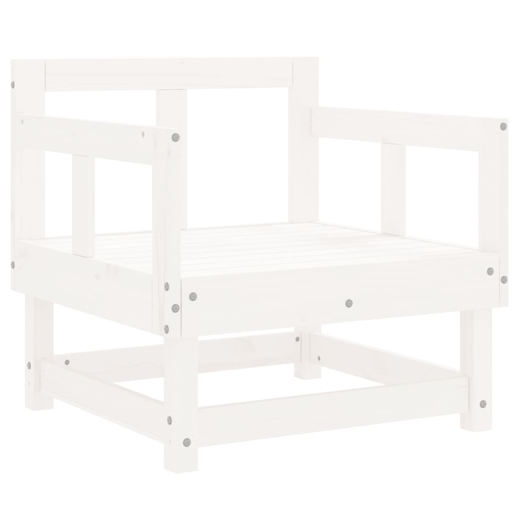 -Delige Loungeset Massief Grenenhout Wit