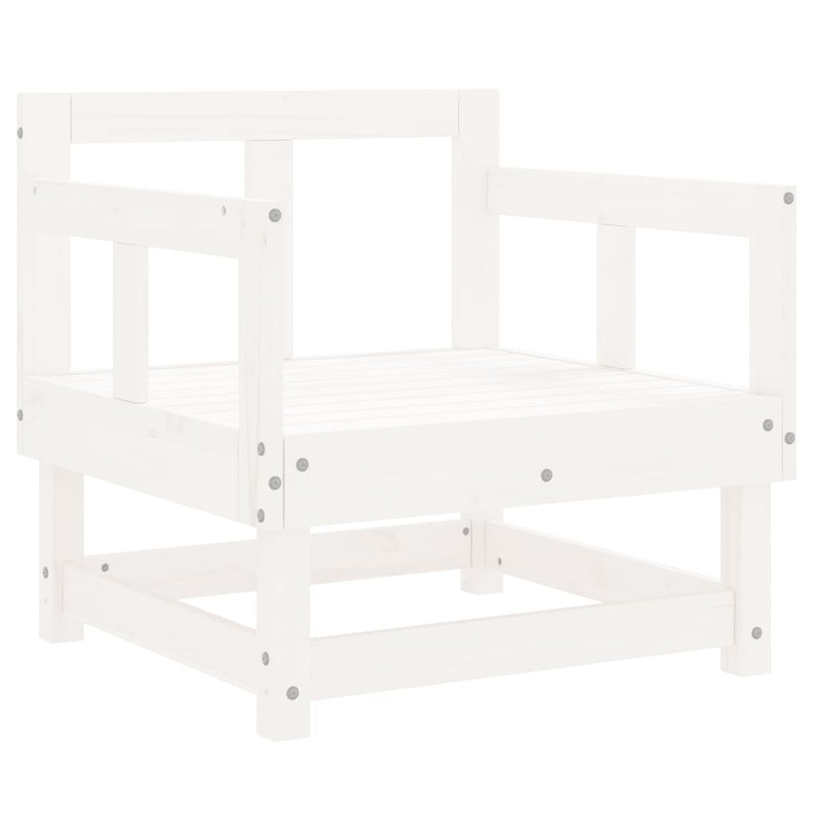-Delige Loungeset Massief Grenenhout Wit