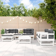 Loungeset 7-delig massief grenenhout wit