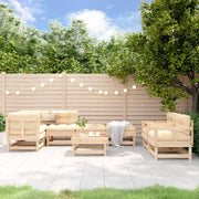 Loungeset massief grenenhout 8-delig