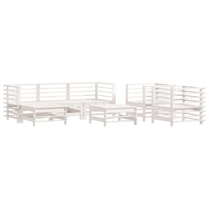 -Delige Loungeset Massief Grenenhout Wit