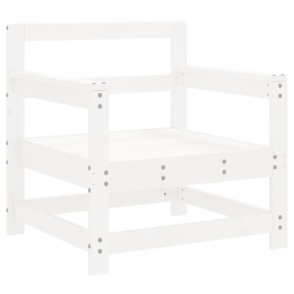 -Delige Loungeset Massief Grenenhout Wit