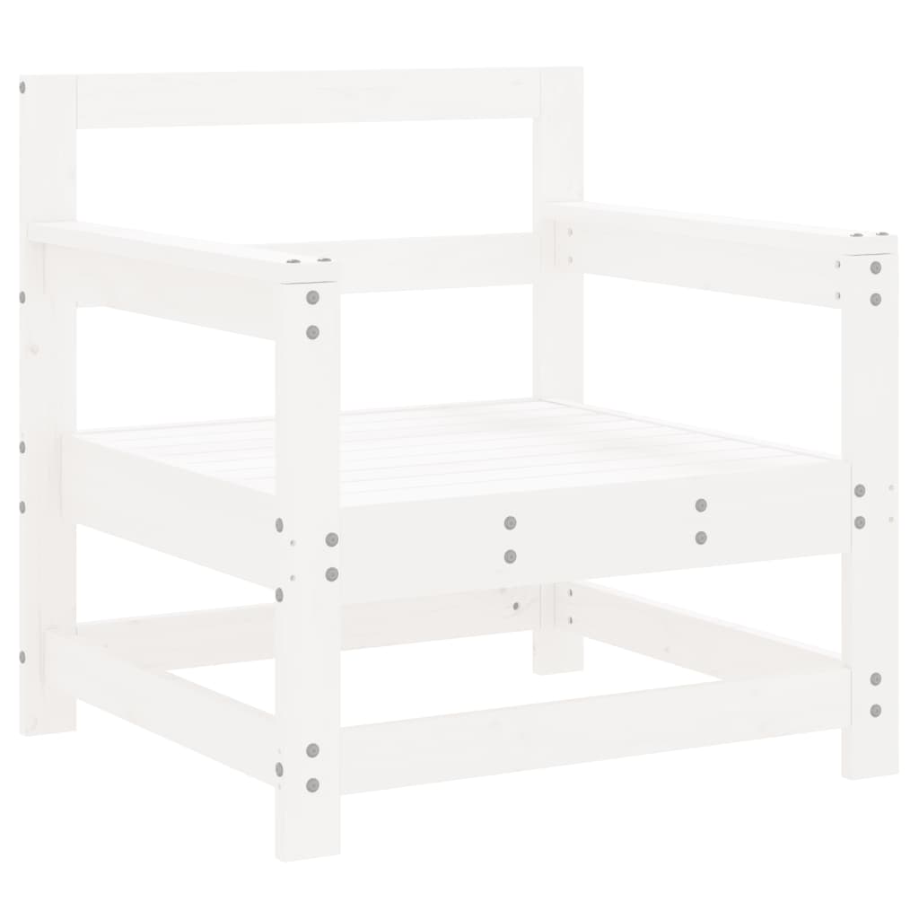 -Delige Loungeset Massief Grenenhout Wit
