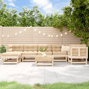 Loungeset massief grenenhout 8-delig