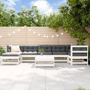 Loungeset 8-delig massief grenenhout wit