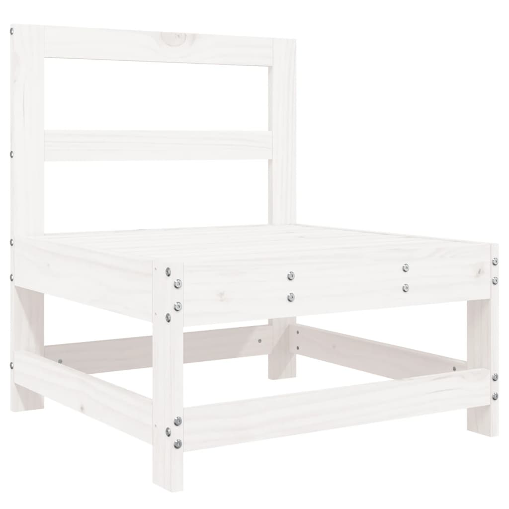 8-delige Loungeset massief grenenhout wit Wit grenenhout