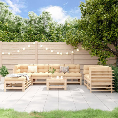-Delige Loungeset Massief Grenenhout Natuurlijk grenenhout