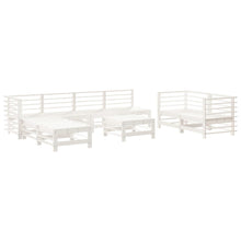 -Delige Loungeset Massief Grenenhout Wit Wit grenenhout