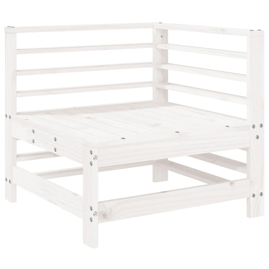 -Delige Loungeset Massief Grenenhout Wit Wit grenenhout