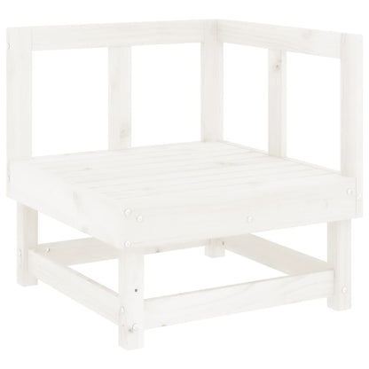 -Delige Loungeset Massief Grenenhout Wit Wit grenenhout