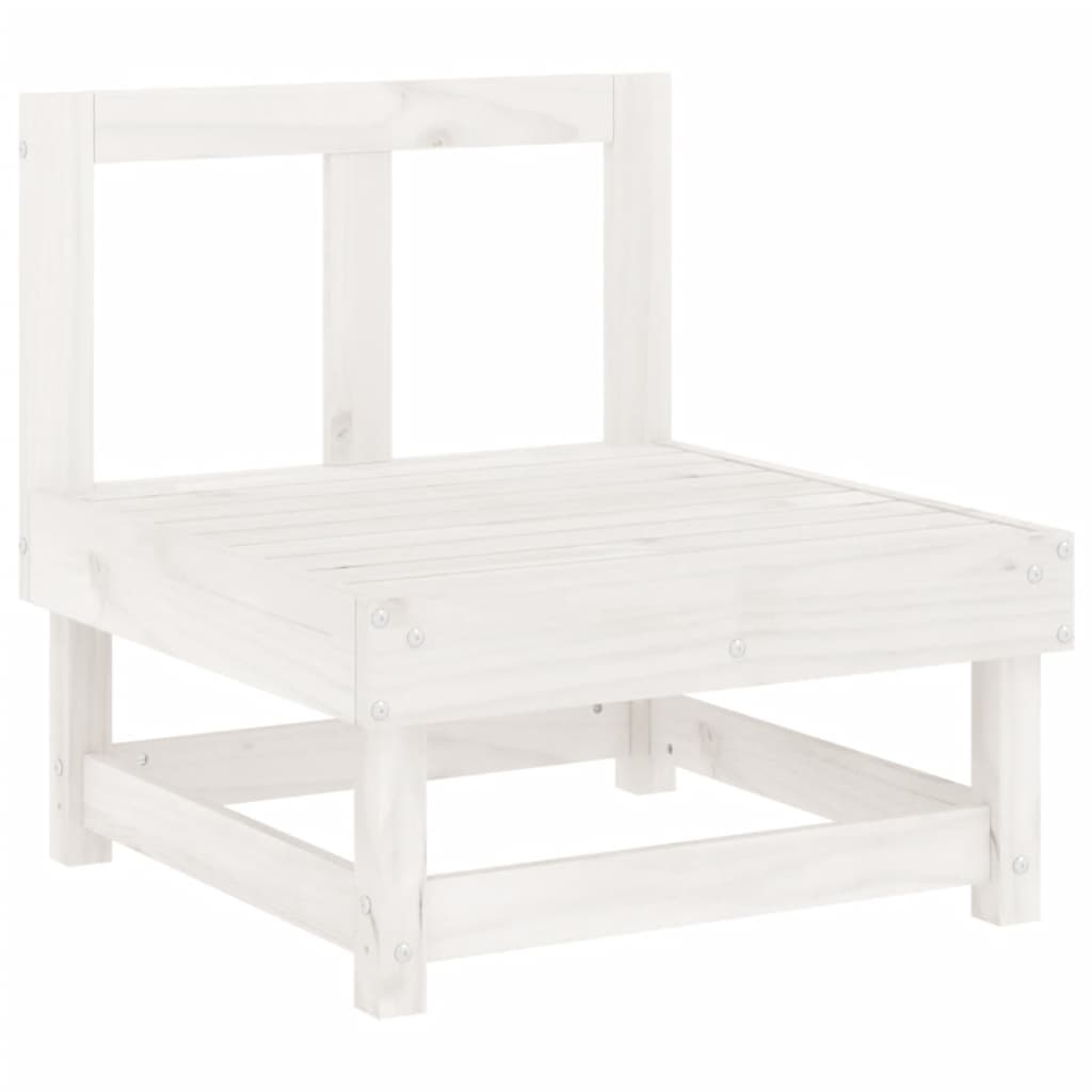 -Delige Loungeset Massief Grenenhout Wit Wit grenenhout