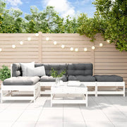 Loungeset 6-delig massief grenenhout wit