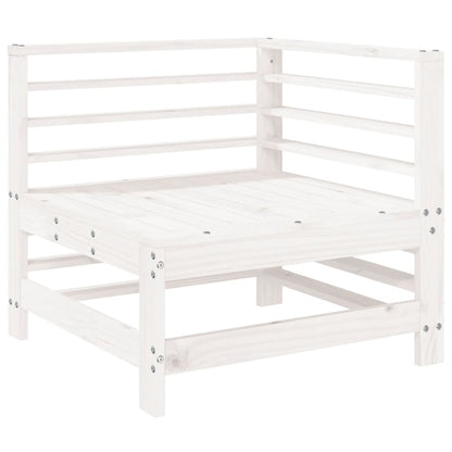 -Delige Loungeset Massief Grenenhout Wit Wit grenenhout