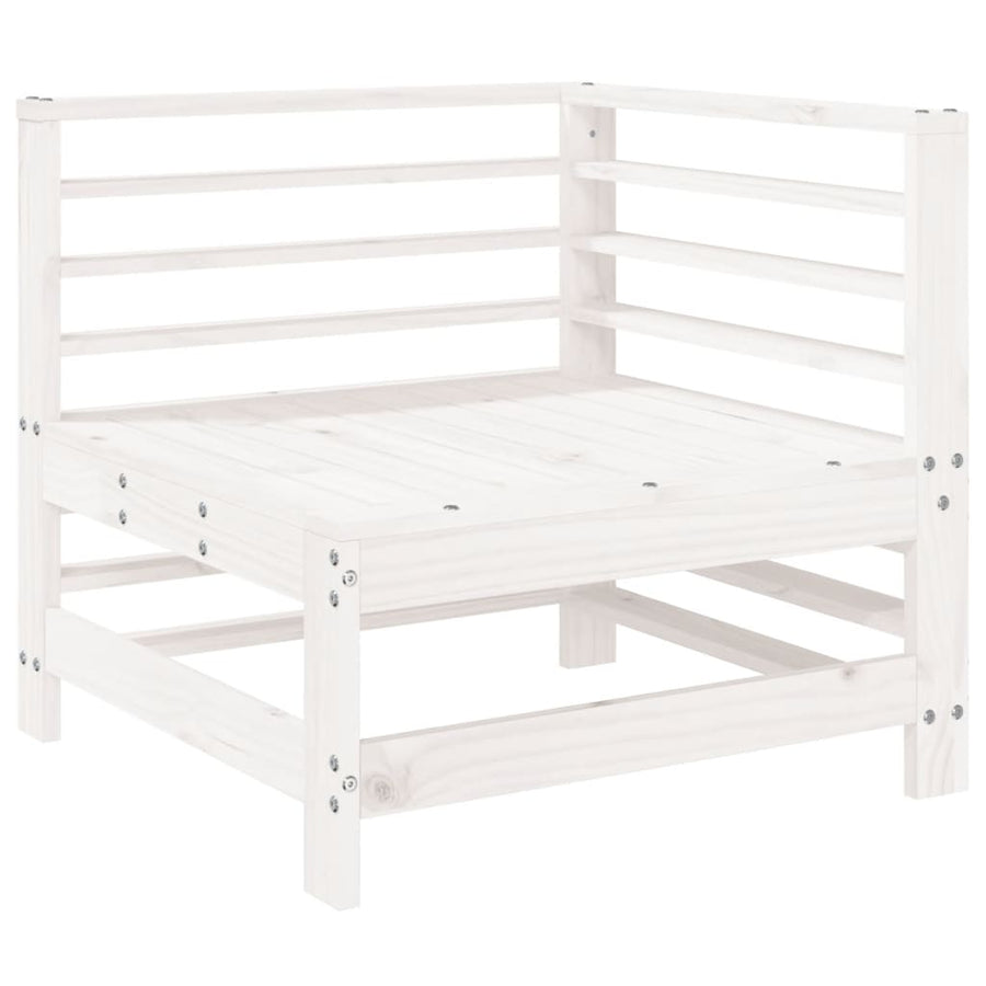 -Delige Loungeset Massief Grenenhout Wit Wit grenenhout