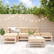 Loungeset 6-delig massief grenenhout
