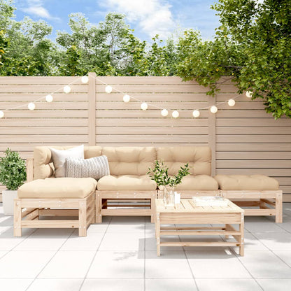 -Delige Loungeset Massief Grenenhout Natuurlijk grenenhout