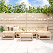 Loungeset massief grenenhout 7-delig