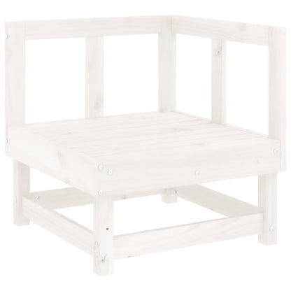 -Delige Loungeset Massief Grenenhout Wit Wit grenenhout