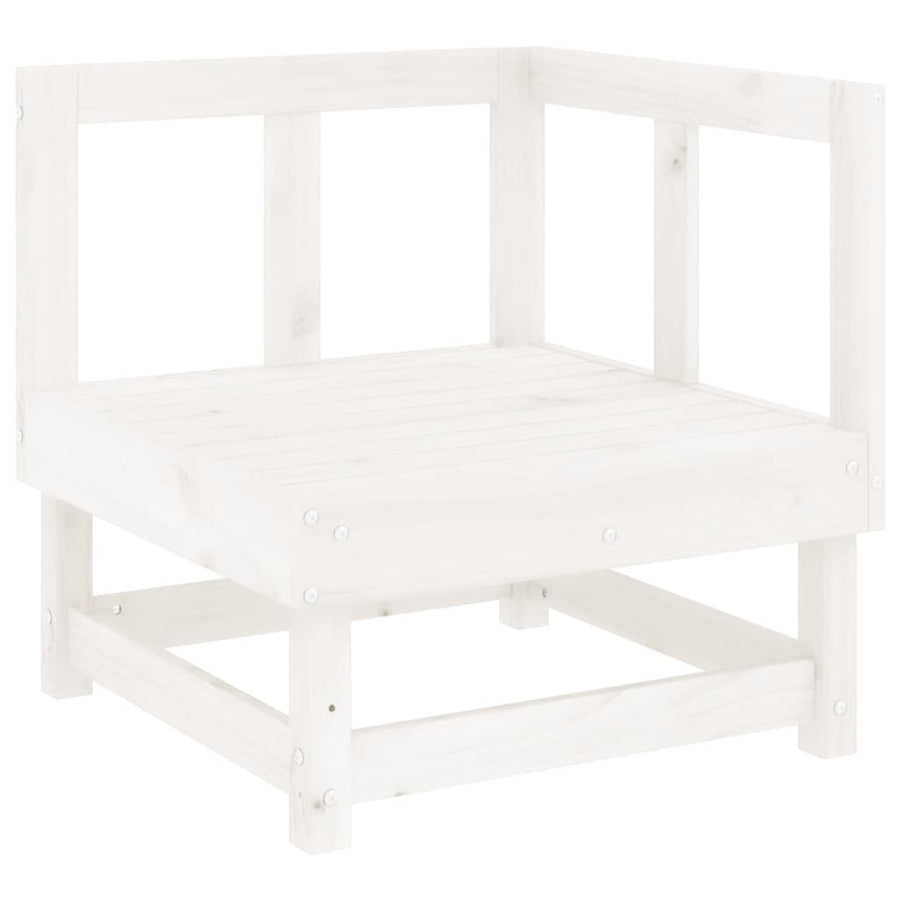 -Delige Loungeset Massief Grenenhout Wit Wit grenenhout