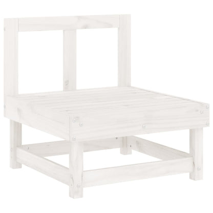 -Delige Loungeset Massief Grenenhout Wit Wit grenenhout