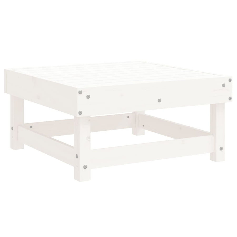 -Delige Loungeset Massief Grenenhout Wit Wit grenenhout
