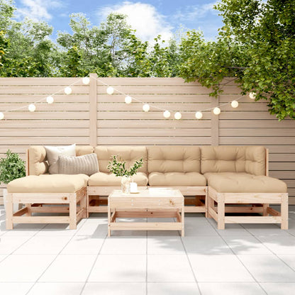 -Delige Loungeset Massief Grenenhout Natuurlijk grenenhout