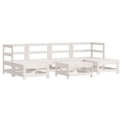 7-delige Loungeset massief grenenhout wit Wit grenenhout
