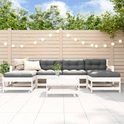Loungeset 7-delig massief grenenhout wit
