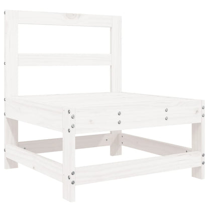 -Delige Loungeset Massief Grenenhout Wit Wit grenenhout