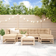 Loungeset 7-delig massief grenenhout