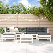 Loungeset 7-delig massief grenenhout wit