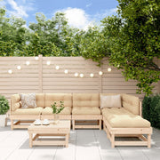 Loungeset 7-delig massief grenenhout