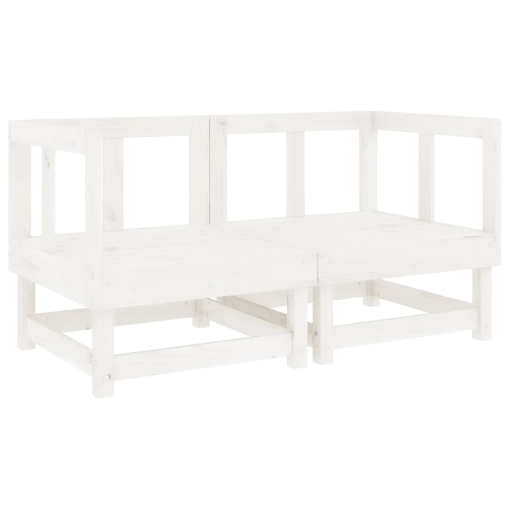 -Delige Loungeset Massief Grenenhout Wit