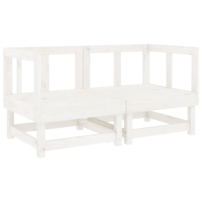 -Delige Loungeset Massief Grenenhout Wit