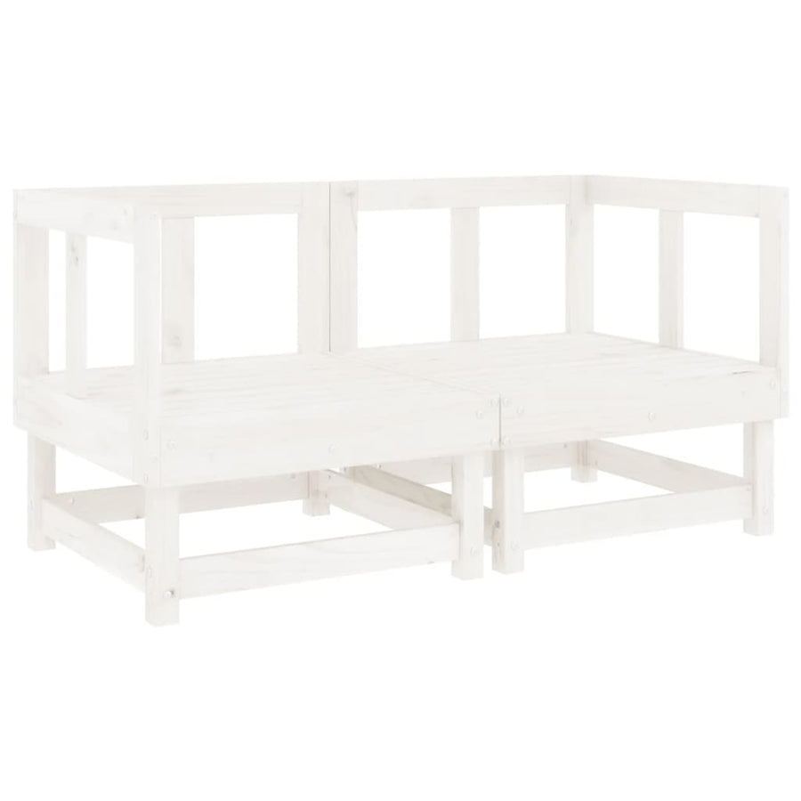 -Delige Loungeset Massief Grenenhout Wit