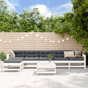 Loungeset 7-delig massief grenenhout wit